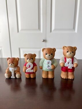 VTG Lucy & Me Teddy Bear Figurines Cake Topper 1-4 Cute Collectibles Milestones